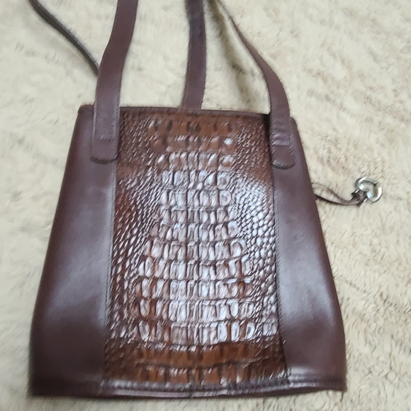 Vintage Brighton Brown Double Handle Shoulder Bag With Heart Charm 90's - Picture 6 of 14